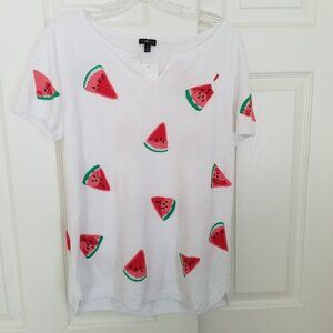 Talbots Womens Size M  SS summer top -jeweled watermelon!   EUC